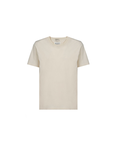 Maison Margiela 3 Pack Cotton T-shirt In Off White/cream