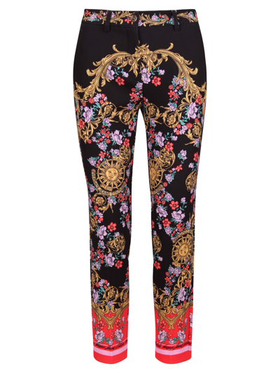 Versace Jeans Couture Jeans Couture Ankle-length Print Cigarette Trousers In Black