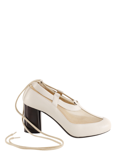 Lemaire Neutral Mesh 85 Leather Pumps In Beige