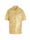 Etro Coated Paisley-print Ripstop Shirt In Yellow
