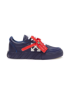OFF-WHITE KIDS NAVY BLUE AND WHITE VULCANIZED LACE UP SNEAKERS
