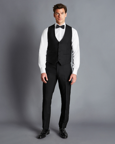 Charles Tyrwhitt Dinner Suit Wool Waistcoat In Black