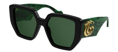 Gucci Gg0956s 001 Oversized Square Sunglasses In Green