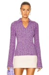 Acne Studios Chenille Sweater In Purple,grey