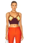 Simkhai Gisella Crochet Knit Crop Top In Multi