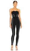 Rta Otavia Contrast-stripe Jumpsuit In Black