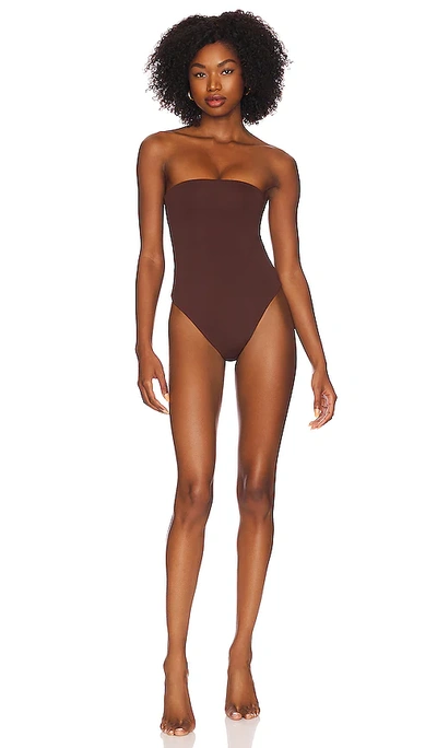 Aexae Bandeau One Piece In Brown