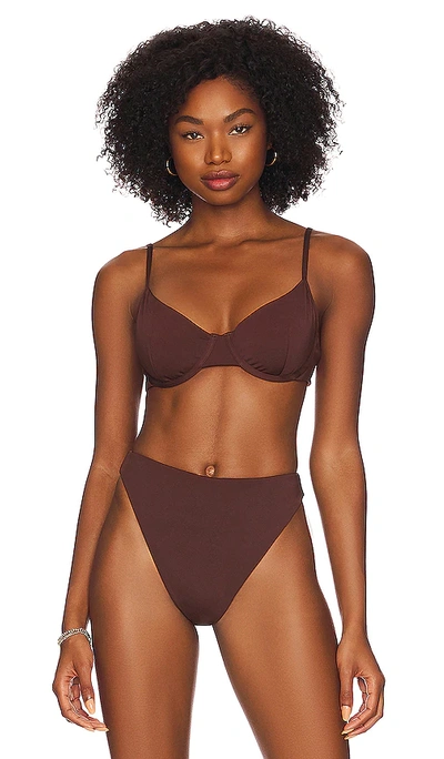 Aexae Bralette Bikini Top In Brown