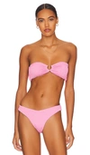 Weworewhat U Ring Bandeau Bikini Top In Fuchsia