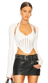 Dion Lee Column Open-knit Corset Top In Ivory