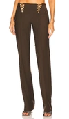 Aya Muse Tule Tapered Mid-rise Wool-blend Trousers In Chocolate