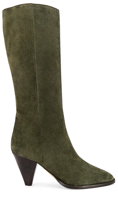 Isabel Marant Women's Rouxy Suede Pointed-toe Boots In Green