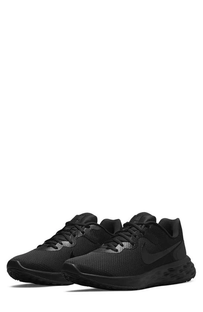 Nike Revolution 6 Next Nature Road Running Shoe In Black/ Dark Smoke Grey