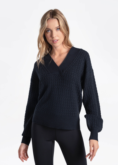 Lole Camille Pullover Sweater In Black Heather