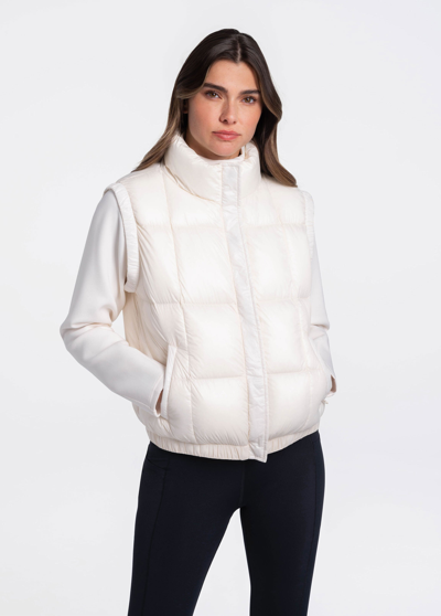 Lole Rose Synth Down Vest In Gardenia