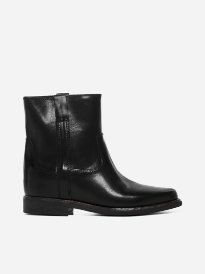 Isabel Marant Susee Leather Ankle Boots In Black