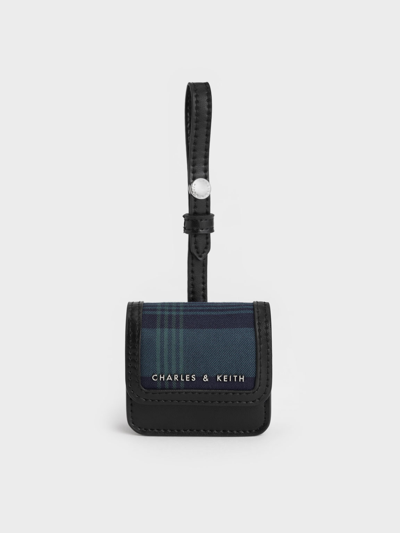 Charles & Keith Tartan Print Airpods Pouch In Multi