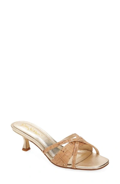 Lilly Pulitzer Arya Kitten Heel Sandal In Natural