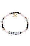 Little Words Project Badass Beaded Stretch Bracelet In Pink/ White/ Black