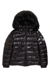 MONCLER KIDS' BADYF DOWN JACKET WITH FAUX FUR TRIM