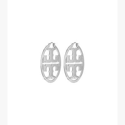 Tory Burch Miller Hoop Earring In Silver