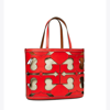 Tory Burch Cutout Logo Small Tote In Cherry Apple
