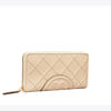 Tory Burch Fleming Soft Zip Continental Wallet In New Cream