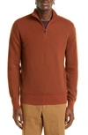 Loro Piana Roadster Striped Cashmere Half-zip Sweater In Kummel Lp/chestnut Melange