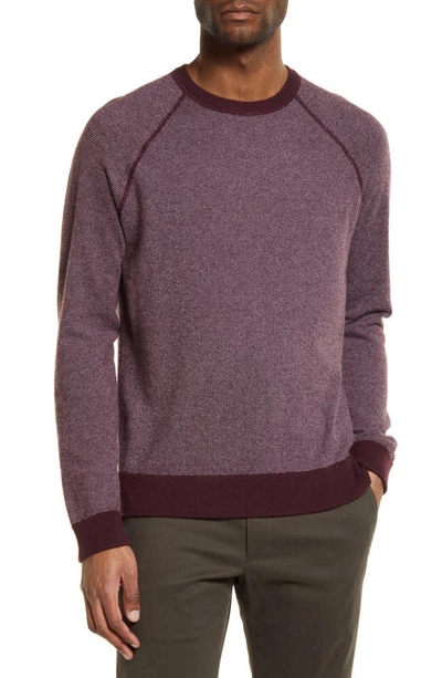 Vince Birdseye Wool & Cashmere Sweater In Deep Wine