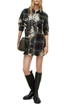 Allsaints Lily Plaid Cotton Shirtdress In Black
