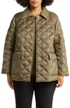 Lafayette 148 Water Repellent Reversible Quilted Down Jacket In Ficus
