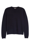 Loro Piana Parksville Crewneck Baby Cashmere Sweater In Blue Navy