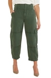 Etica Juni Tapered Wide-leg Cropped Cargo Pants In Forest