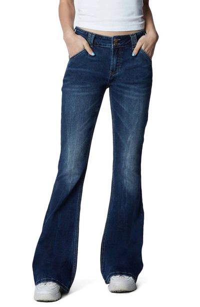 Hint Of Blu Fun Slim Fit Flare Jeans In Blue Love