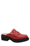 Linea Paolo Elie Platform Loafer In Dark Red