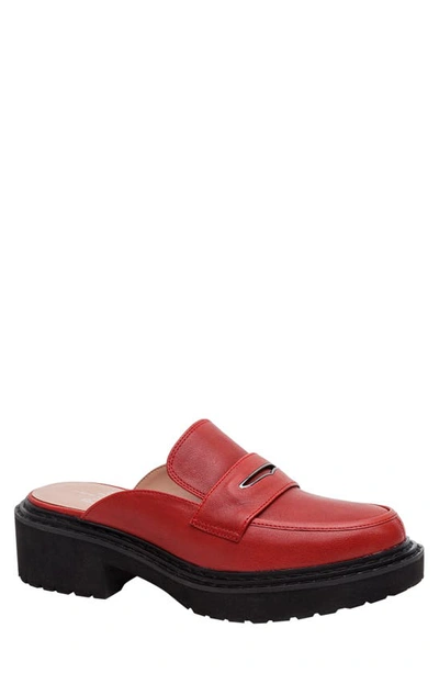 Linea Paolo Elie Platform Loafer In Dark Red