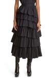 Ulla Johnson Winnie Tiered Ruffle Maxi Skirt In Noir