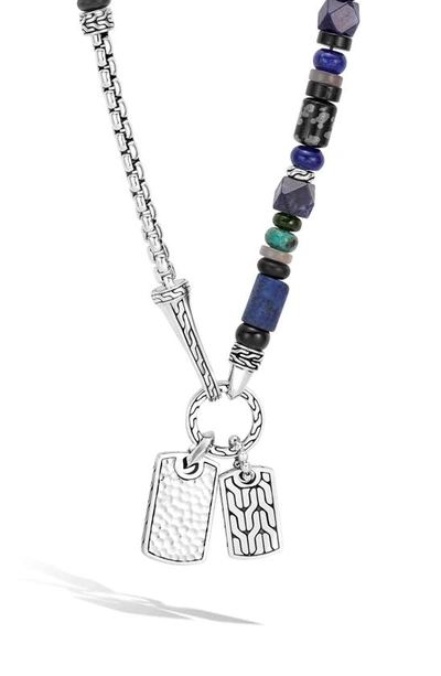 John Hardy Sterling Silver Classic Chain Lapis Lazuli, Black Onyx, Grey Moonstone, Chrome Diopside And Turquois