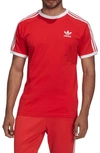 Adidas Originals Adicolor Classics 3-stripes T-shirt In White/red