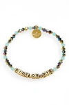Little Words Project Ride Or Die Stretch Bracelet In Dark Iridecent/ Gold