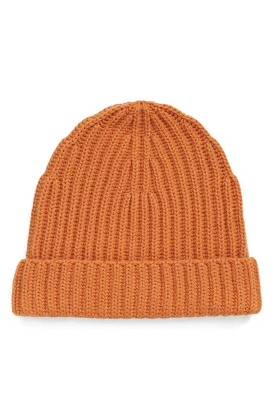 Loro Piana English Rib Knit Cashmere Beanie In Apricot Tarte