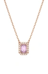 Swarovski Millenia Dancing Pendant Necklace In Purple/rose Gold