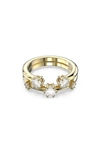 Swarovski Women's Constella 2-piece Goldtone-plated & Crystal Ring Set In White