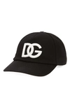 Dolce & Gabbana Cotton Baseball Cap With Dg Embroidery In Black