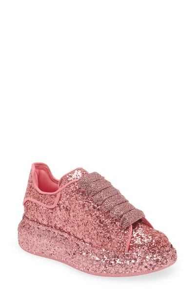 Alexander Mcqueen Glitter Womens Fashion Luxury Fabric Sock Sneakers In Pink