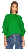 Pistola Carlen Fuzzy Knit Sweater In Green