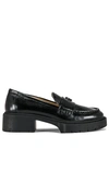 Coach Leah Leather Lug-sole Loafers In Black