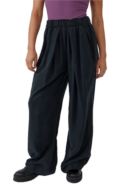 Free People Nothin To Say Pleat Trousers In Black