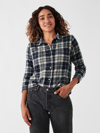 Faherty Legend Plaid Flannel Button-up Shirt In Navy Plaid