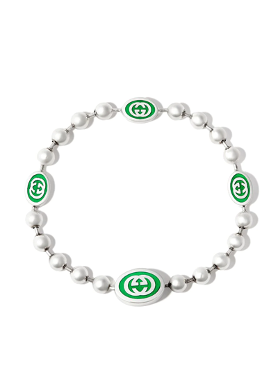 Gucci Interlocking G Boule Chain Bracelet In Silver